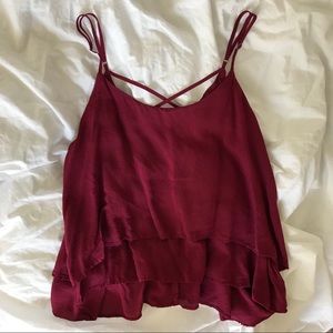 MAROON FLOWY TOP